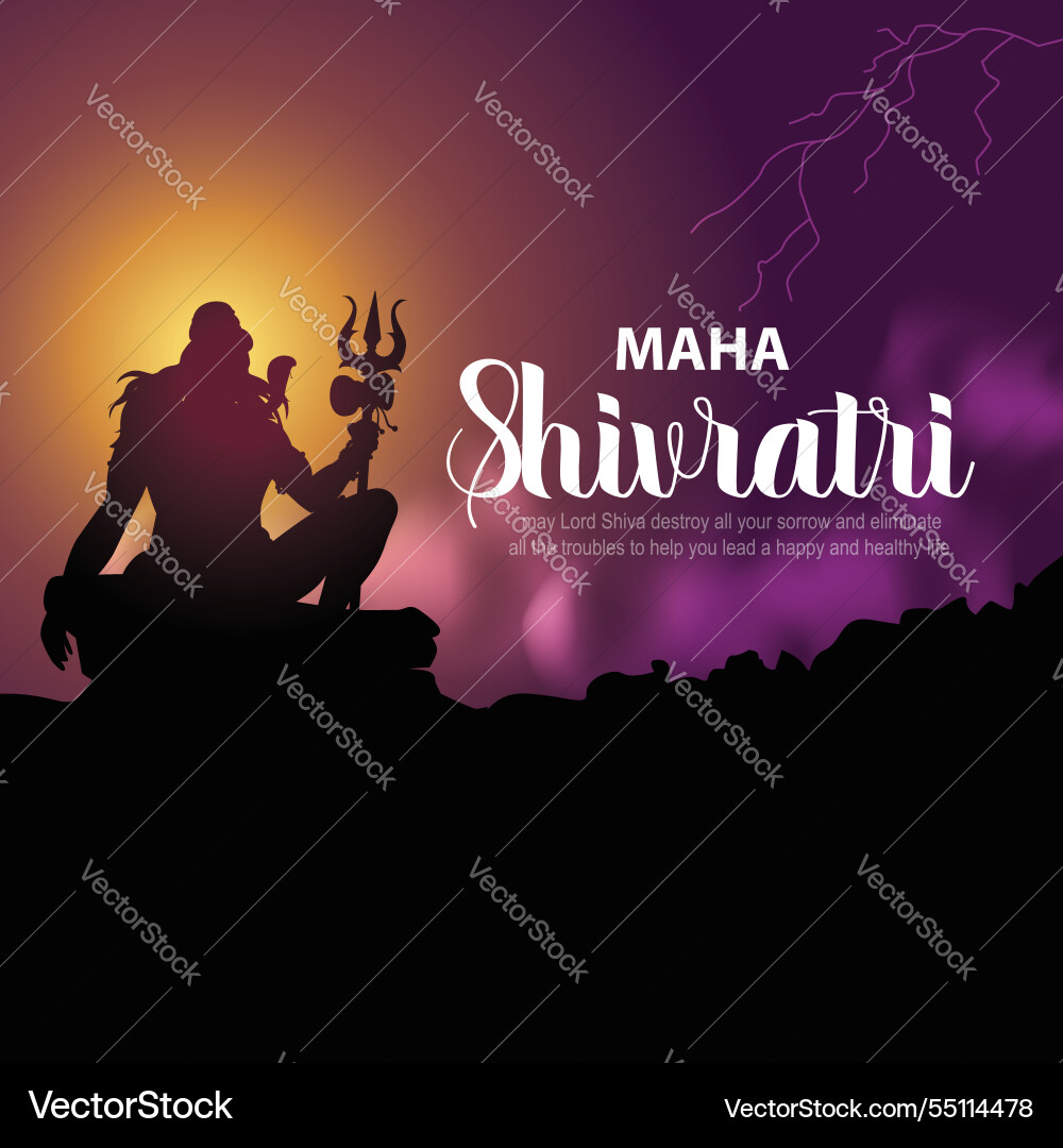 Happy maha shivratri with trisulam a hindu Happy maha shivratri with trisulam a hindu Vector Image