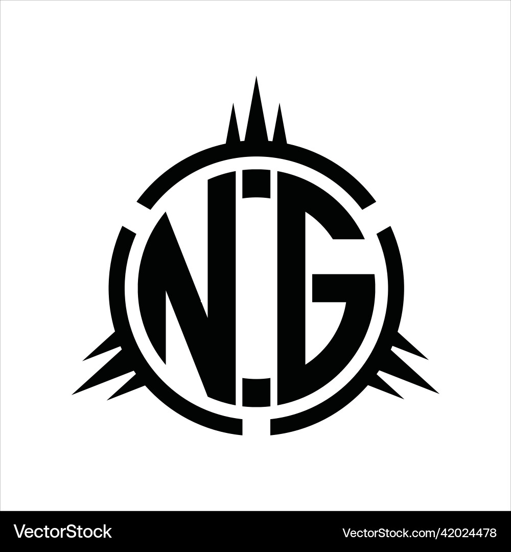 Ng logo monogram circle element design template Vector Image