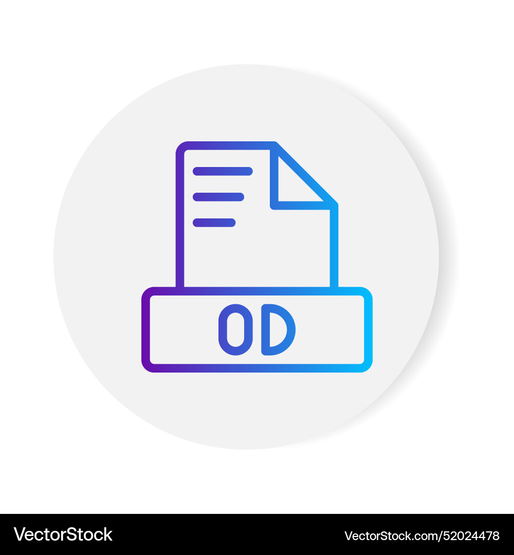 Odt Dokumentformat-Datei-Symbol mit Gradienten Vektorbild