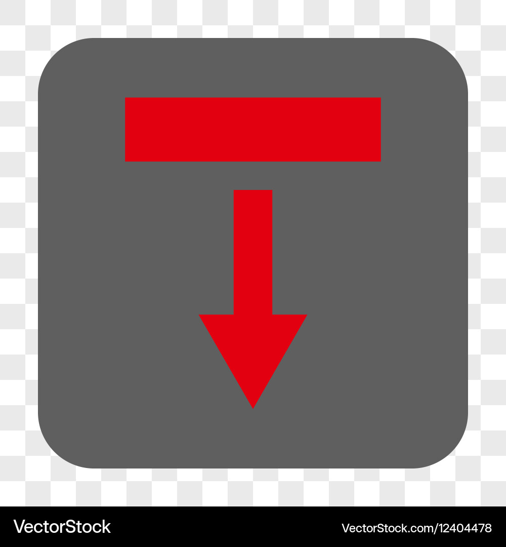 Pull down rounded square button vector image