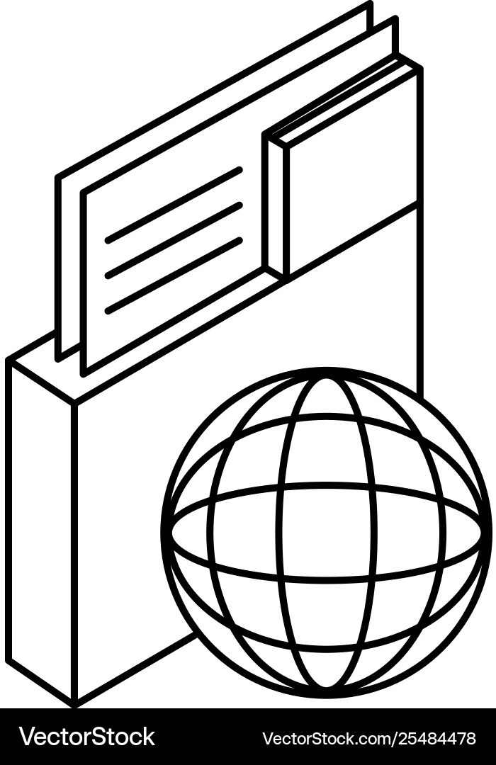 Sphere planet browser with folder Sphere planet browser with folder Vector Image