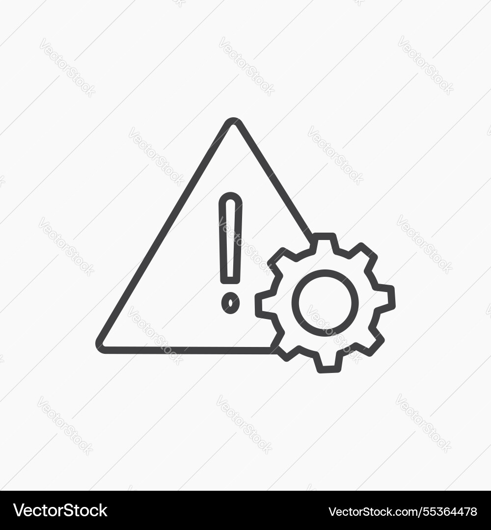 Technical warning icon isolated in black line Technical warning icon isolated in black line vector image