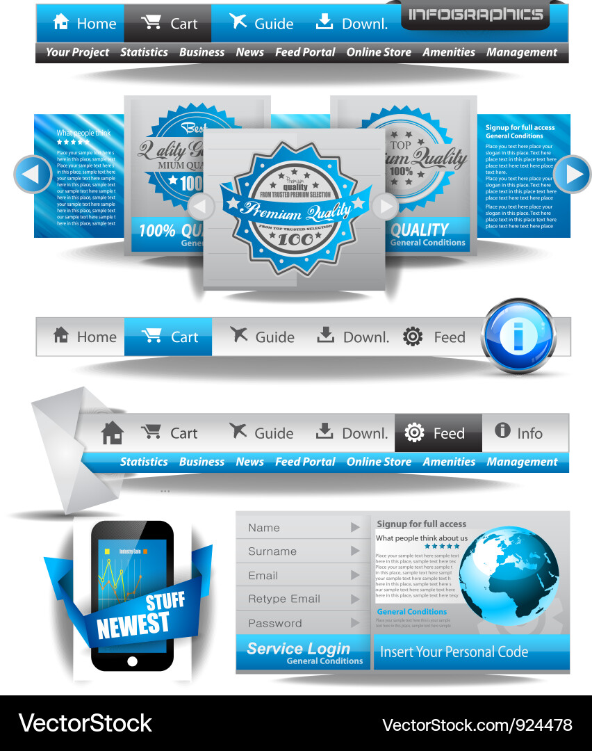 Website Templates Collection Vector Image