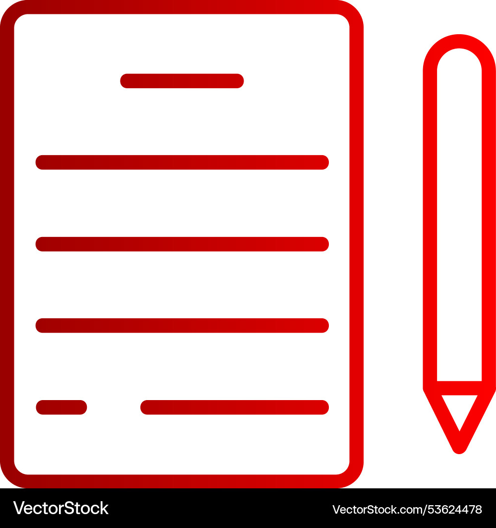 Writing line gradient icon Vector Image