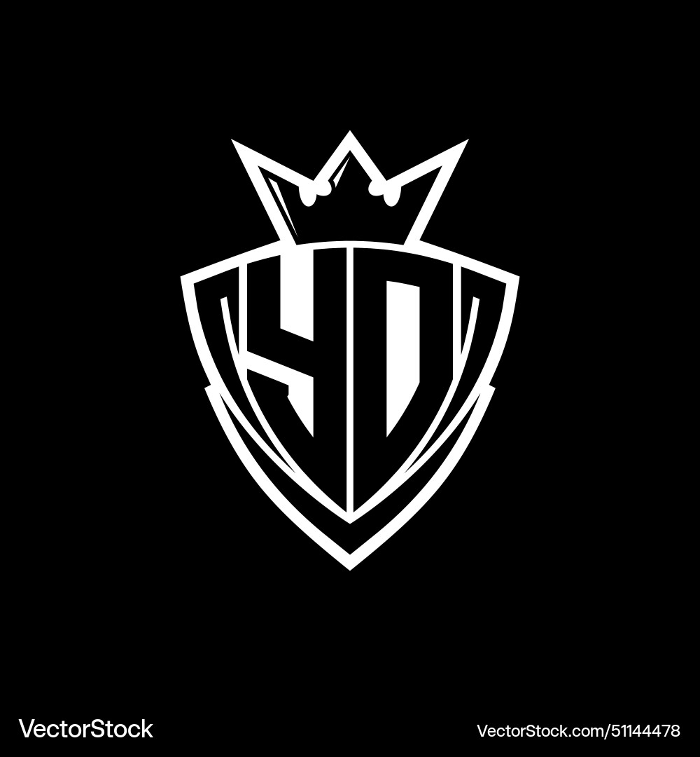 Yd letter logo with sharp triangle shield shape Yd letter logo with sharp triangle shield shape Vector Image