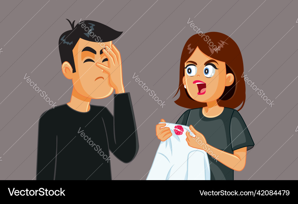 Angry wife confronts her cheating husband Angry wife confronts her cheating husband vector image