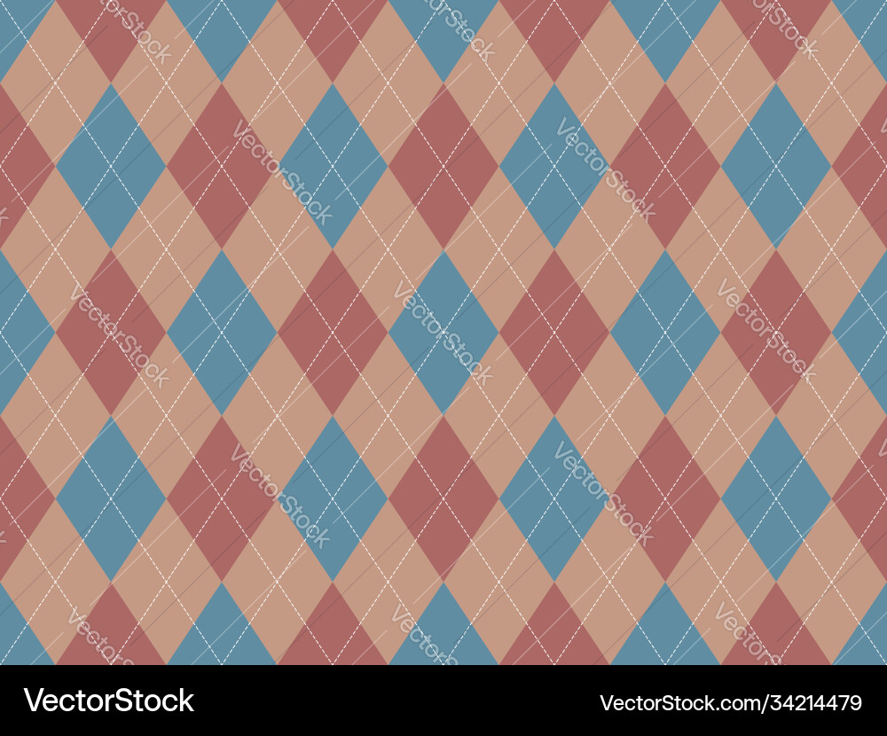 Argyle pattern seamless fabric texture background Vector Image