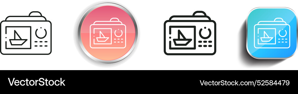 Camera icon thin linear regular and button style vector image
