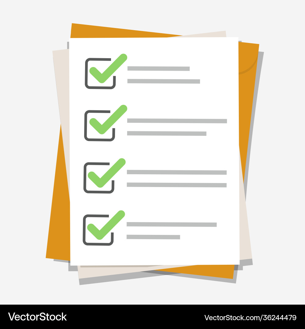 Checklist complete tasks to-do list exam Checklist complete tasks to-do list exam vector image