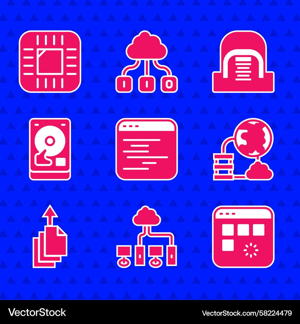 Computer Network Data Loading Icons Vector Image