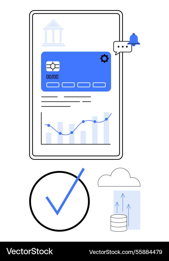 Digital banking dashboard with card analytics Vector Image