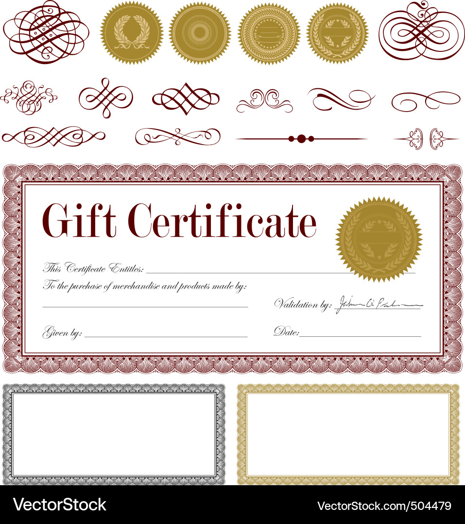 Elegant Certificate Frame Set Vector Image
