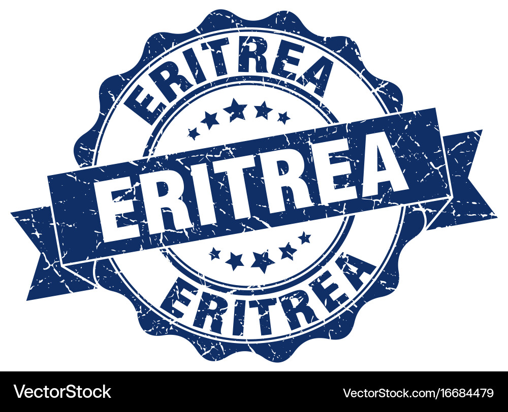 Eritrea round ribbon seal Vector Image