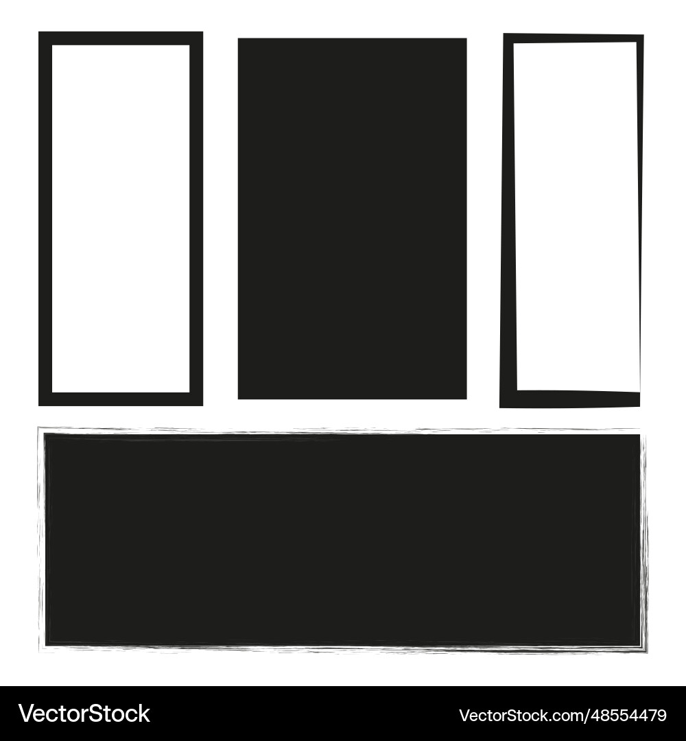 Grunge style set of rectangle shapes Vector Image