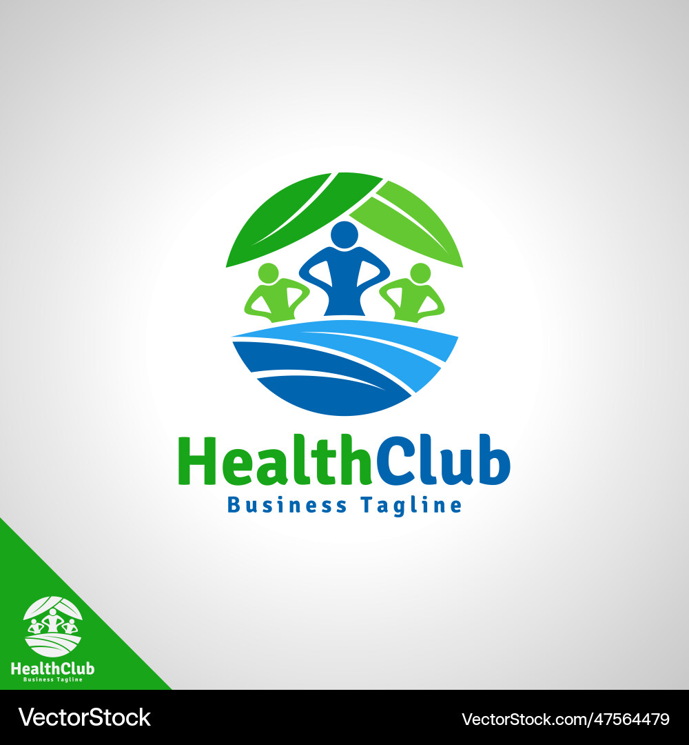 Health club logo template – Royalty-Free Vector | VectorStock, image size:1000x1080