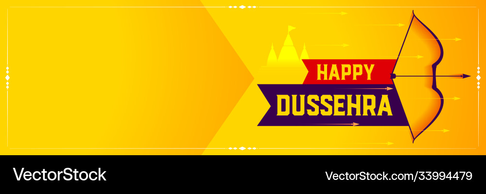 Indian happy dussehra festival banner with text Indian happy dussehra festival banner with text vector image