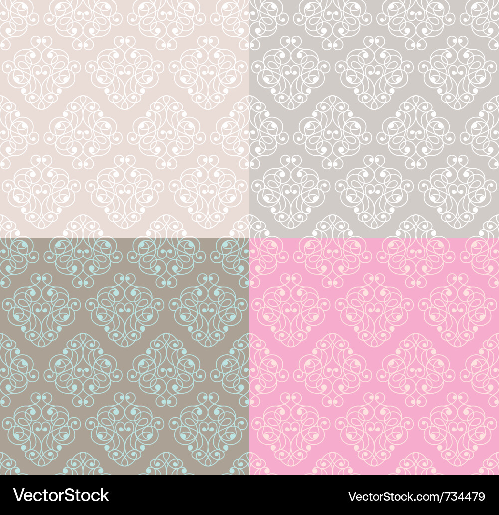 Pastel Swirl Decorative Patterns Vector Image