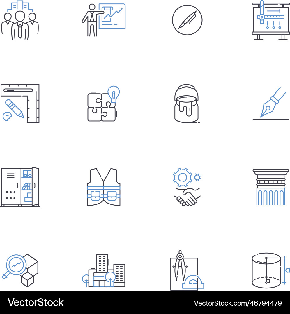 Prototyping line icons collection design Prototyping line icons collection design vector image
