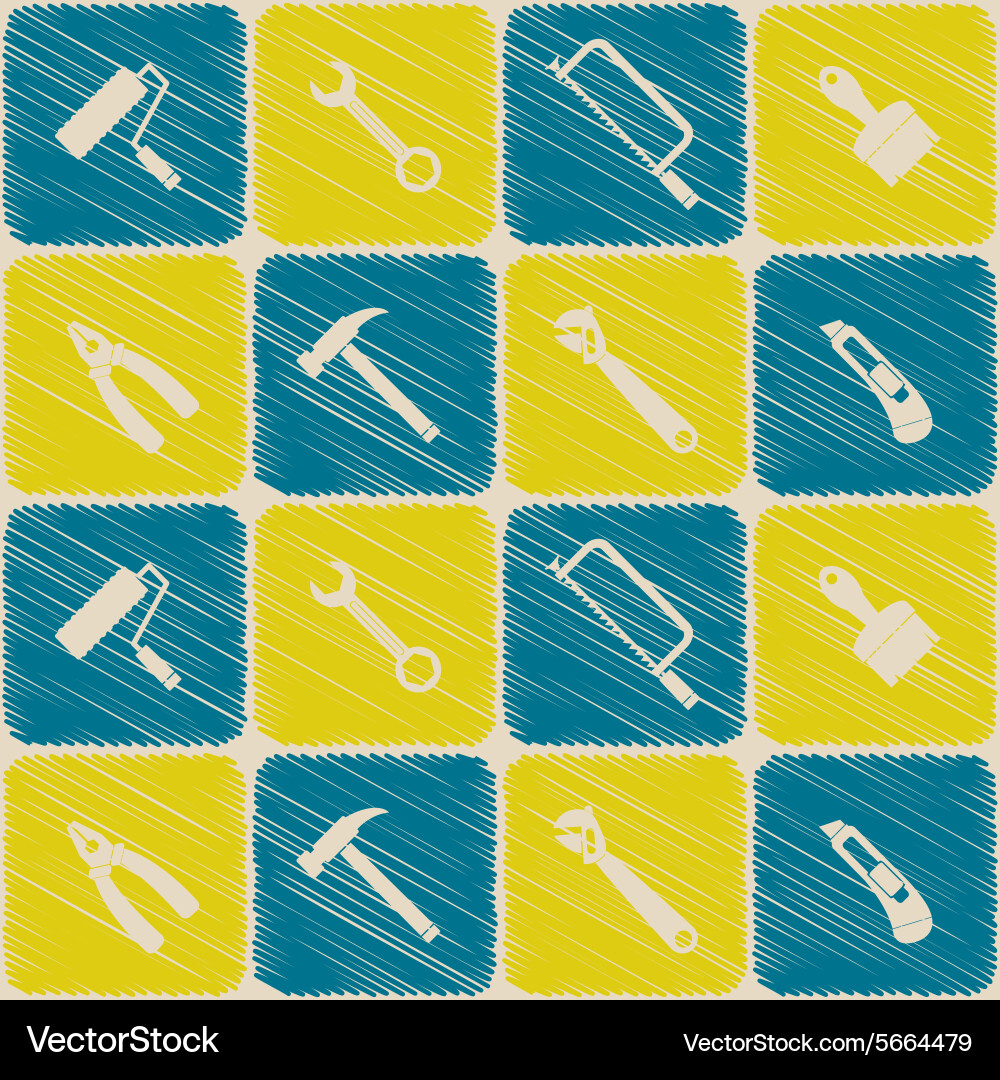 Seamless abstract background with handling tools Vector Image