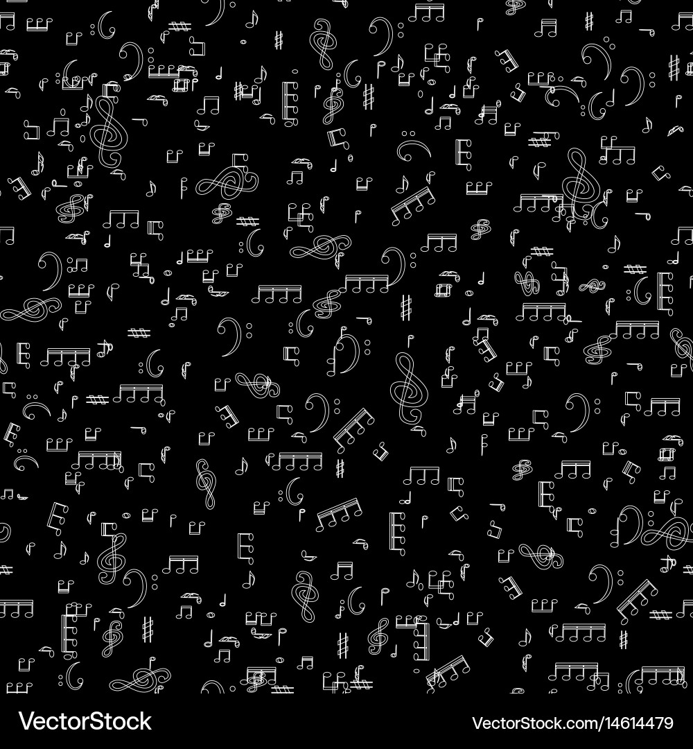 Seamless pattern from set of musical notes vector image