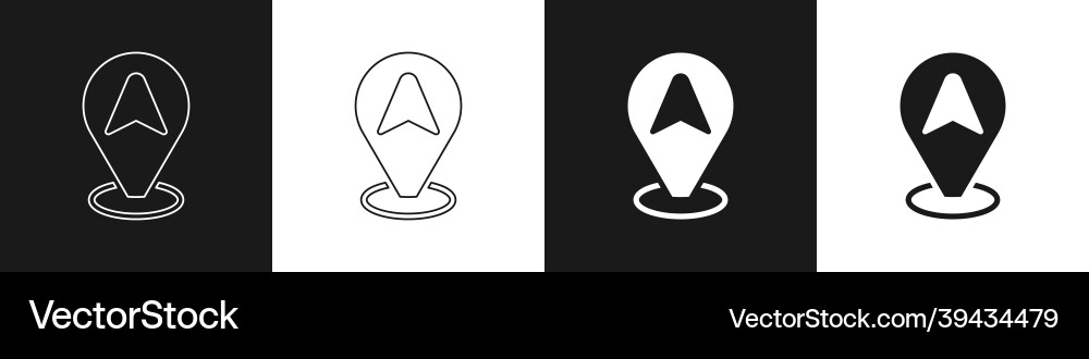 Set map pointer with taxi car icon isolated Set map pointer with taxi car icon isolated vector image