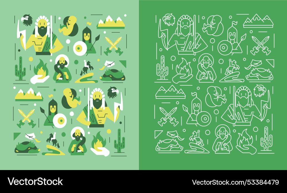 Set of icons in a pattern Set of icons in a pattern vector image