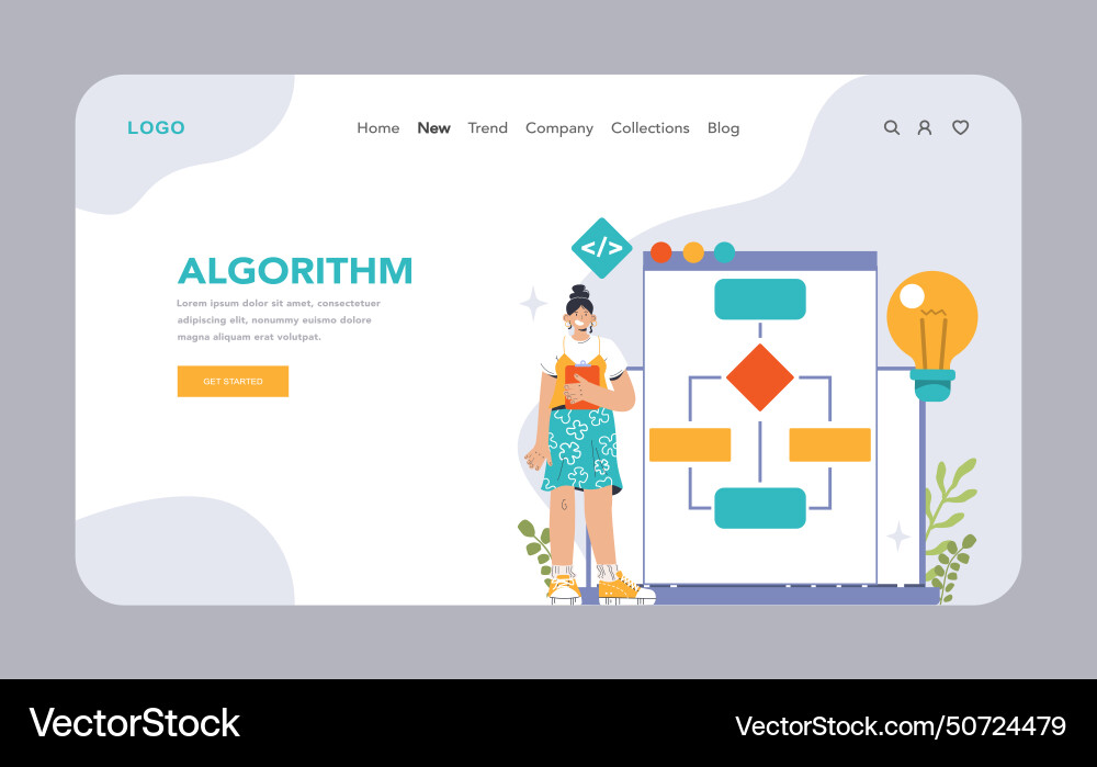 Software development web banner or landing page Software development web banner or landing page vector image