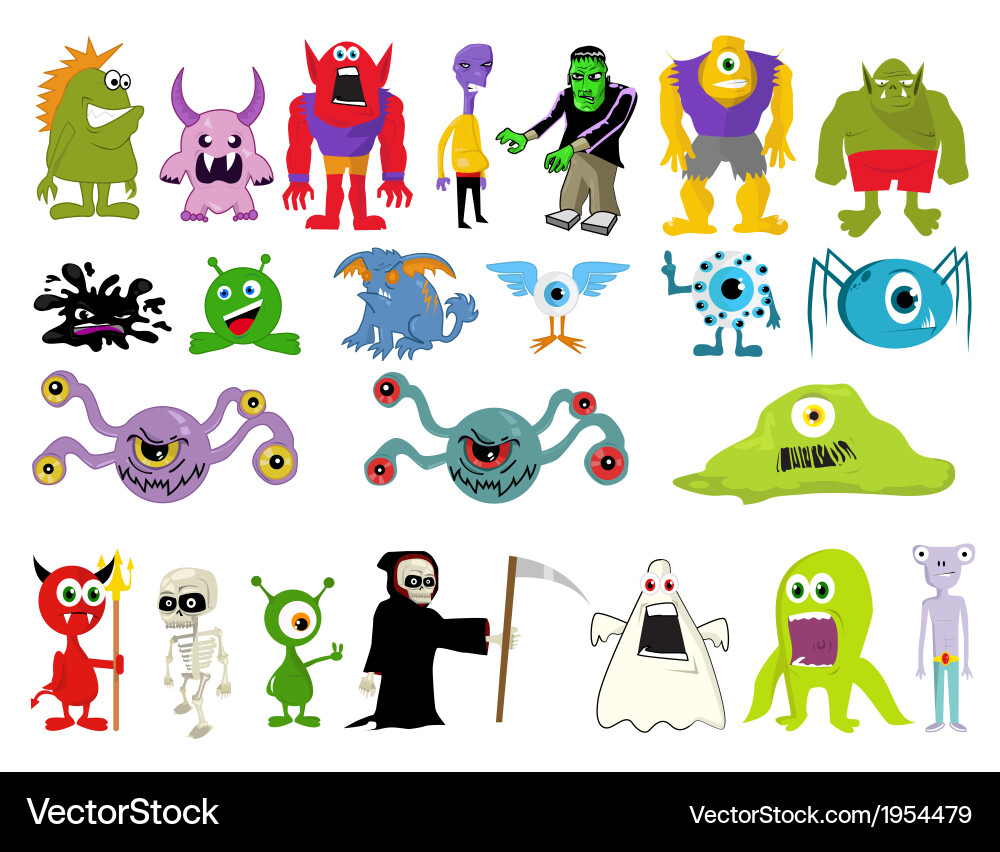 Spooky Monster Cartoon Vector Image