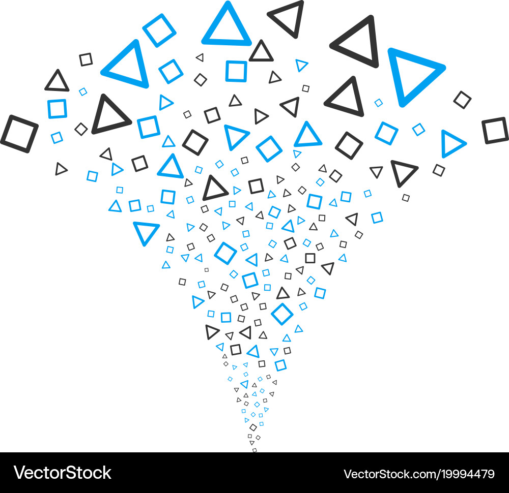 Triangle and square frames fountain stream Vector Image