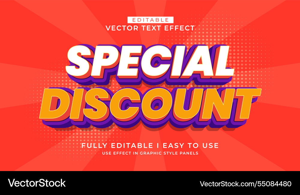 3d editable text effect typography style template 3d editable text effect typography style template vector image