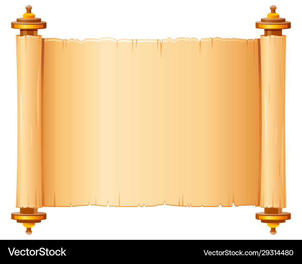 Antique Parchment Scroll with Wooden Handles vector image