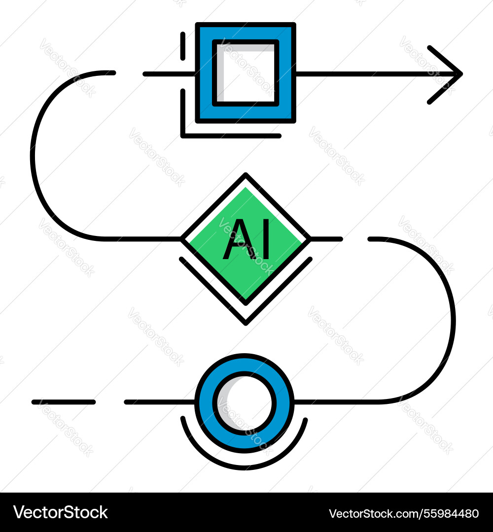 Artificial intelligence task management icon Artificial intelligence task management icon vector image