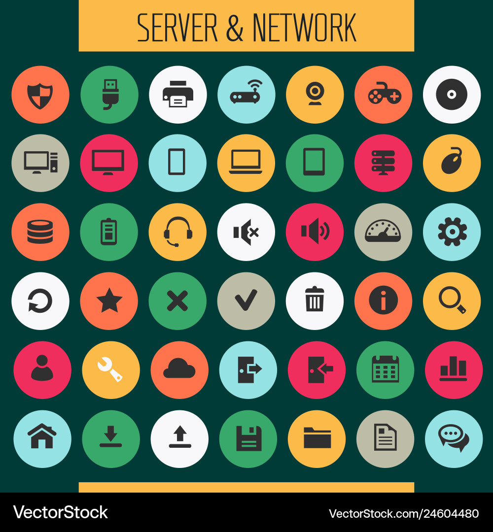 Big computer networks icon set trendy line icons Big computer networks icon set trendy line icons vector image