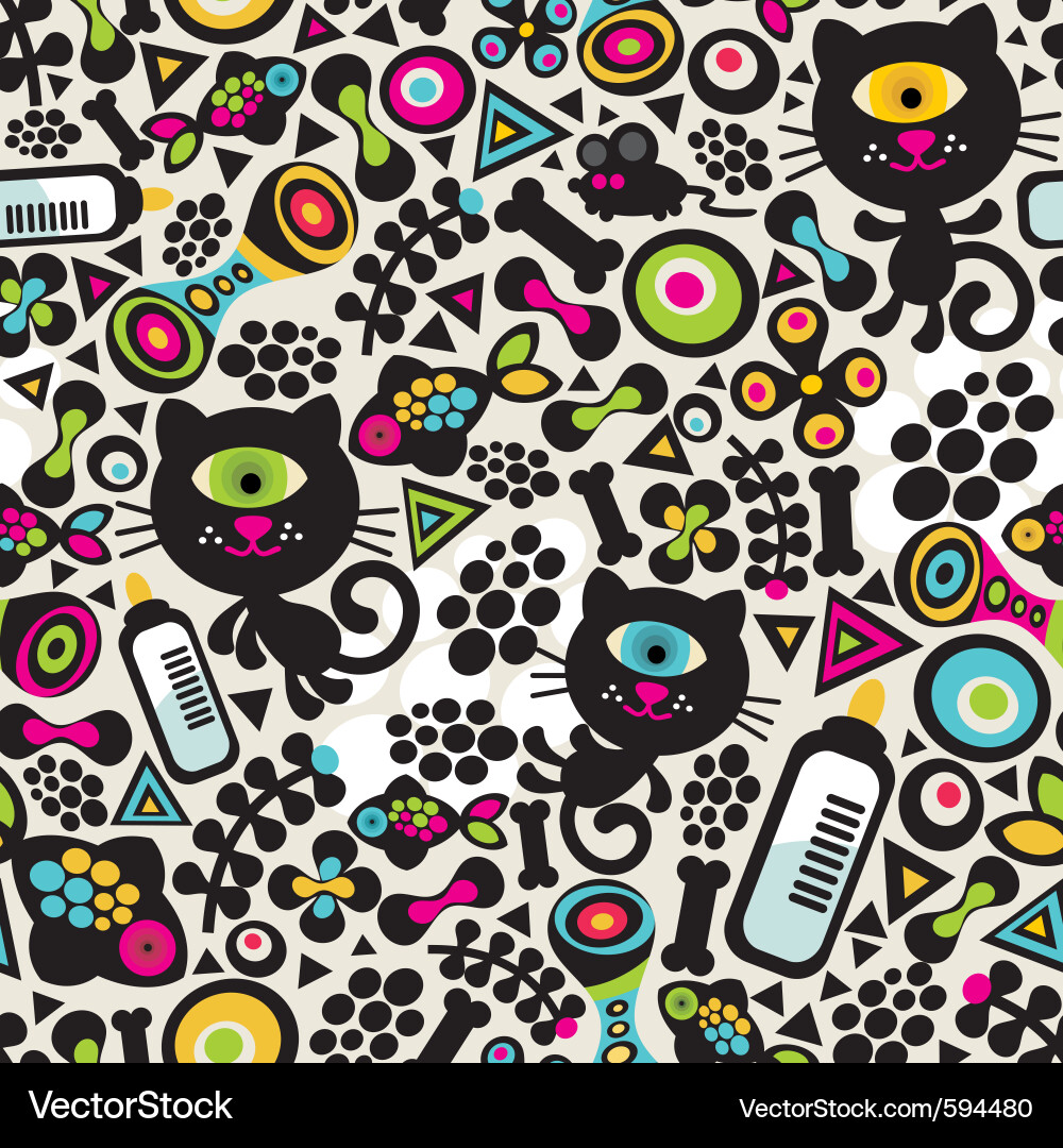 Cat pattern Vector Image