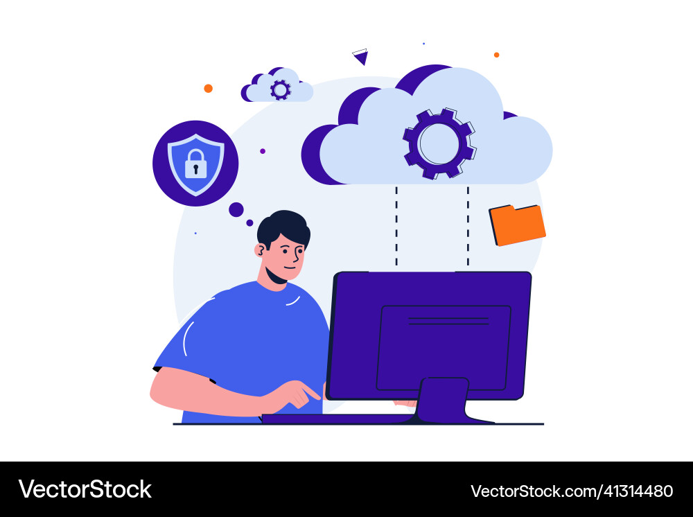 Cloud computing modern flat concept for web banner Cloud computing modern flat concept for web banner vector image