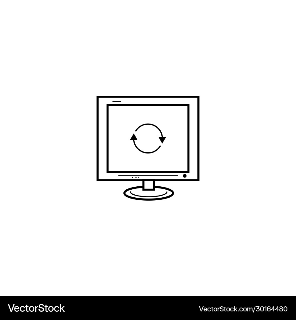 Computer and rotate arrow sign reload icon eps ten vector image