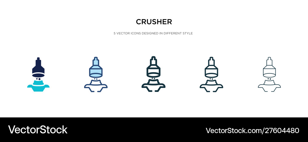 Crusher icon in different style two colored vector image