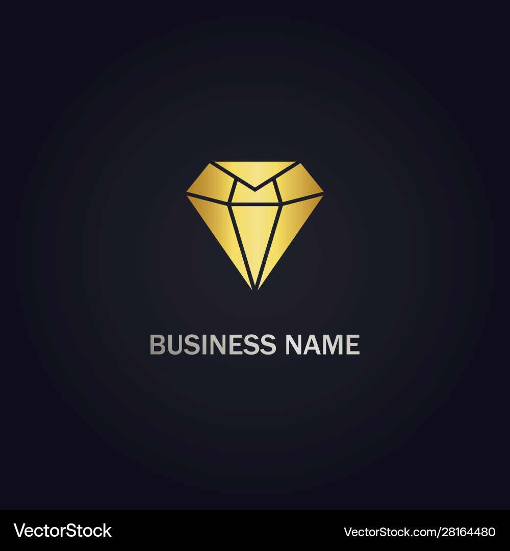 Diamond shape gold logo – Royalty-Free Vector | VectorStock