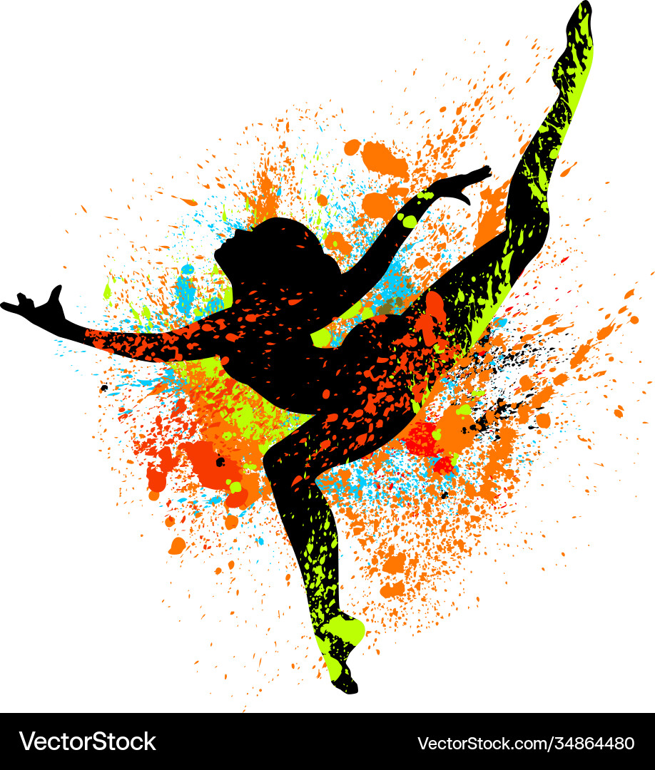 Dynamic Dancer in Splashes Vector Image