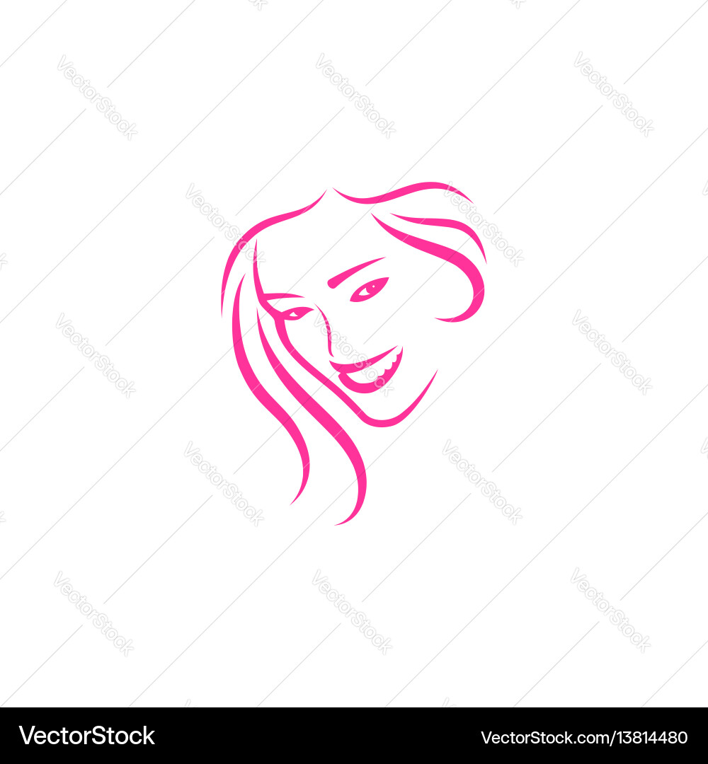 Elegant Woman Face Logo Vector Image