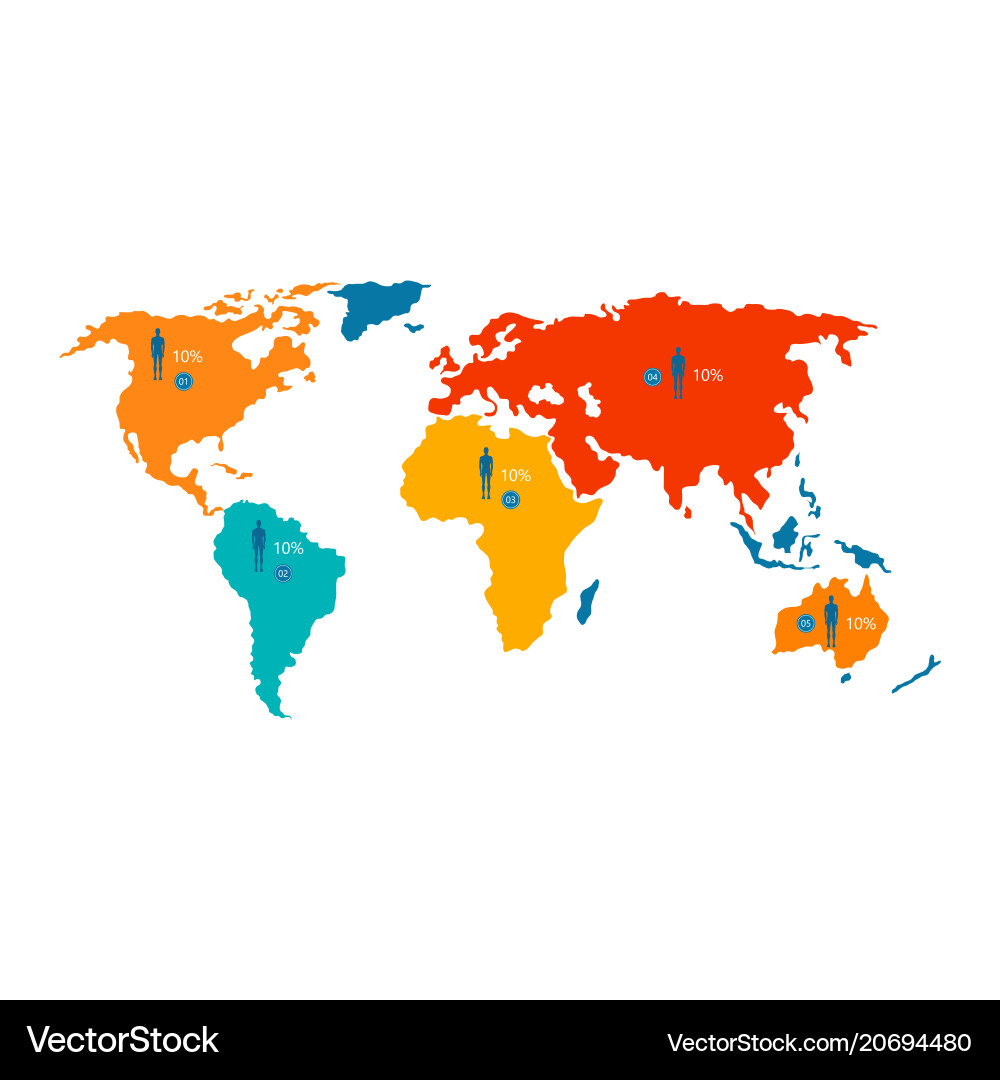Global Population Map - Statistical Data vector image