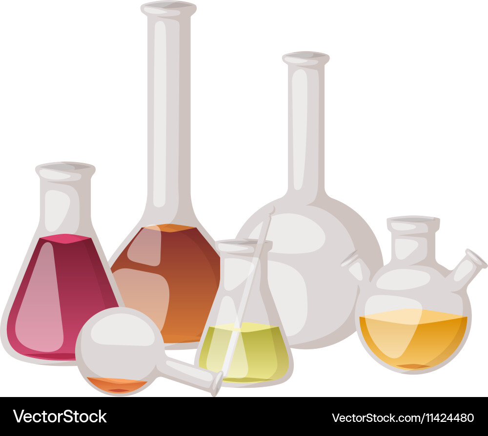 Lab flask set vector image