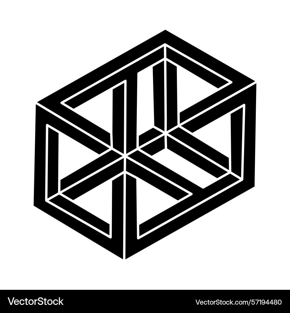 Optical illusion shape impossible object Optical illusion shape impossible object vector image