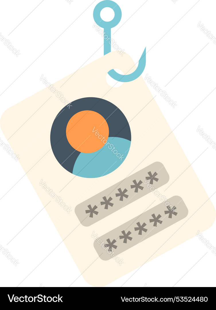 Phishing with hook catching user login data Phishing with hook catching user login data vector image