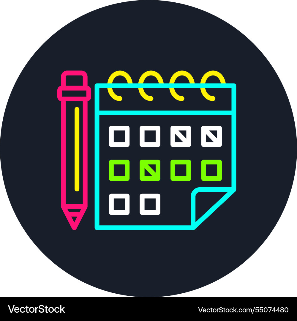 Schedule line multi color icon Vector Image
