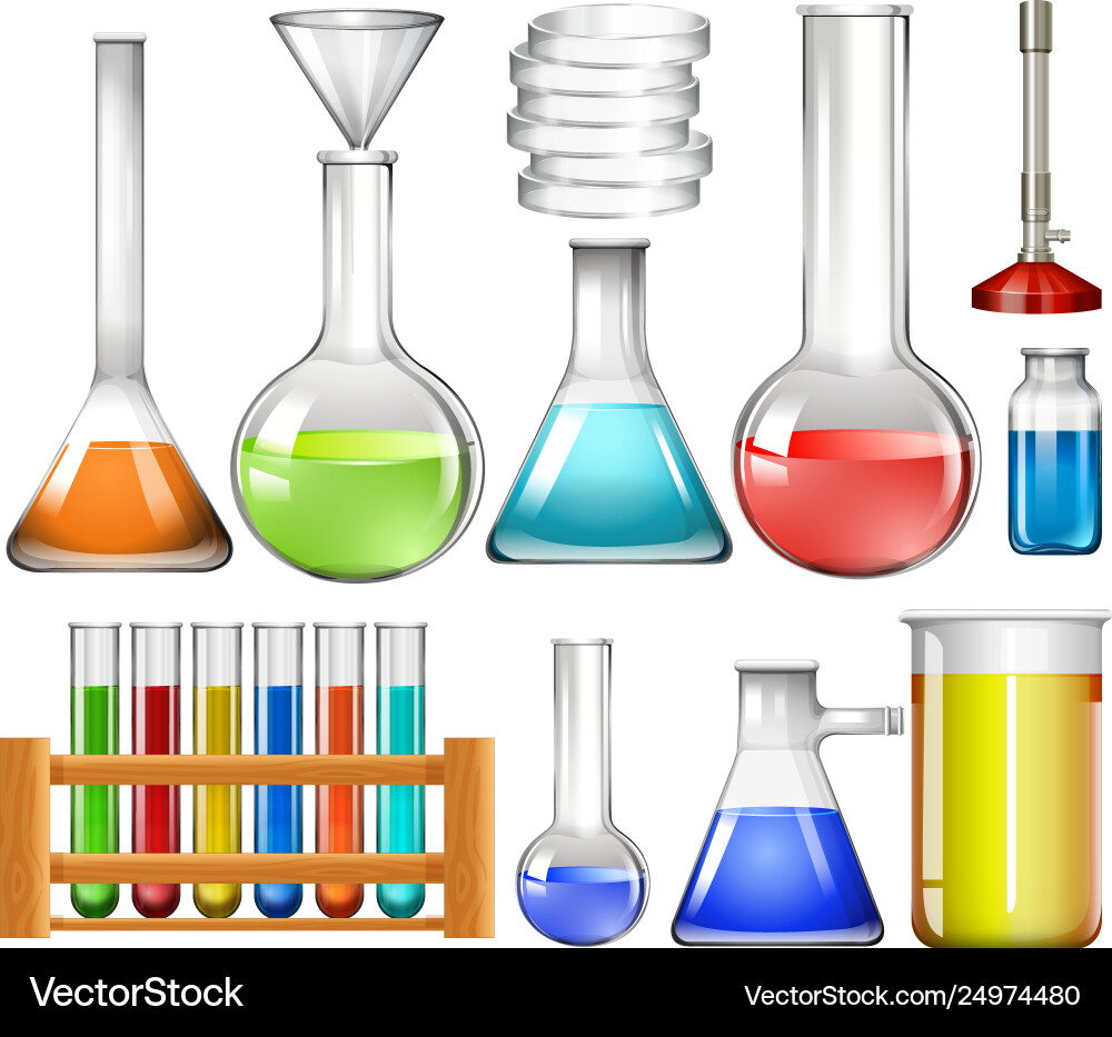 Set lab tools vector image