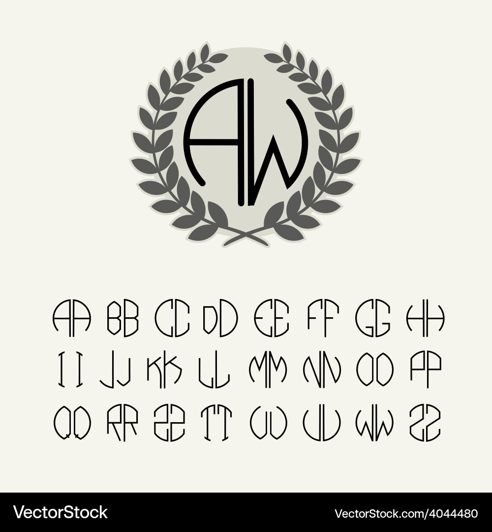 Set template letters to create monograms vector image
