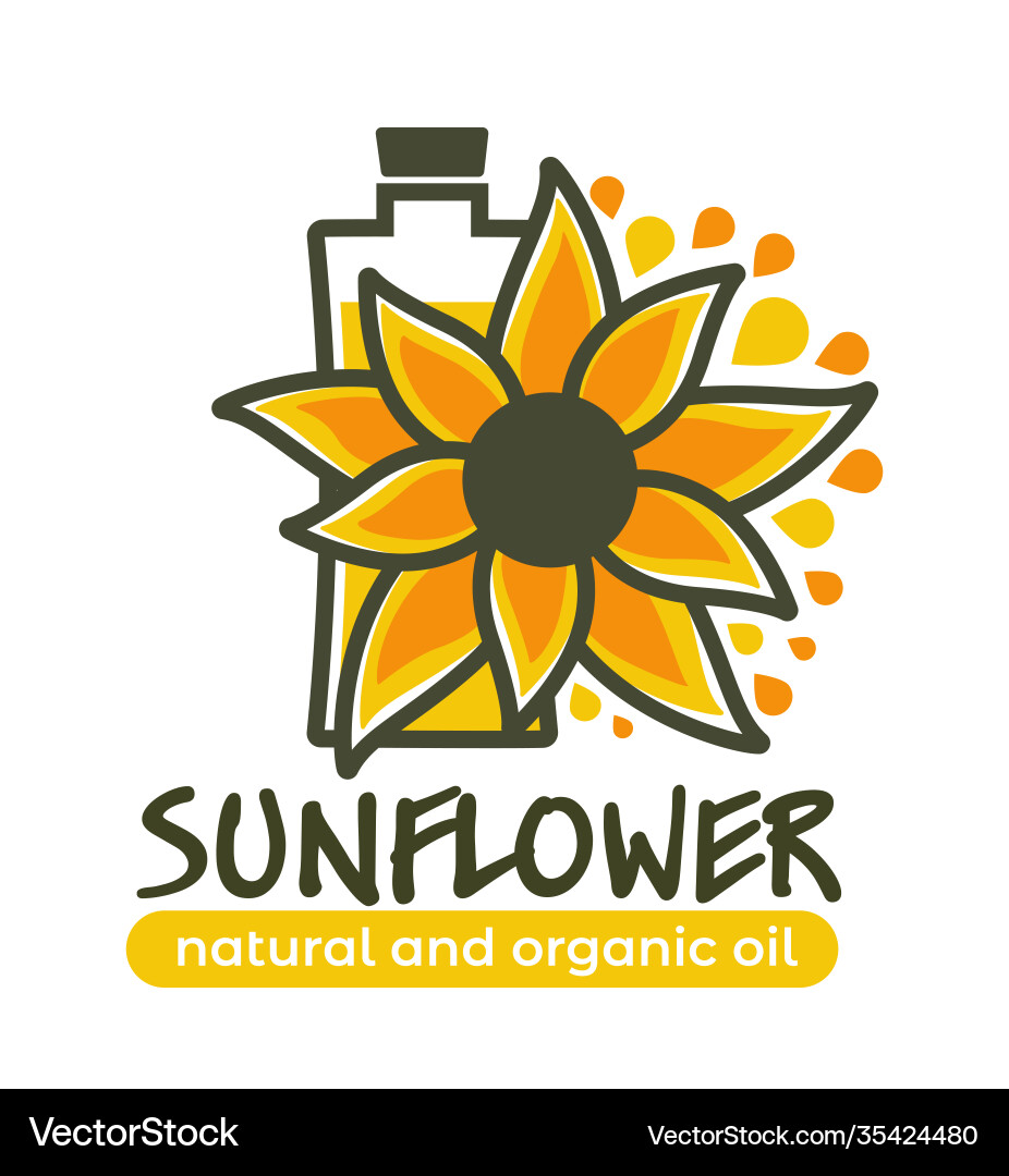 Sonnenblume natürliche organische Ölzutat Sonnenblume natürliche organische Ölzutat vektorbild