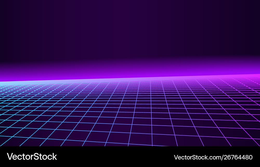 Synthwave Grid Background vector image