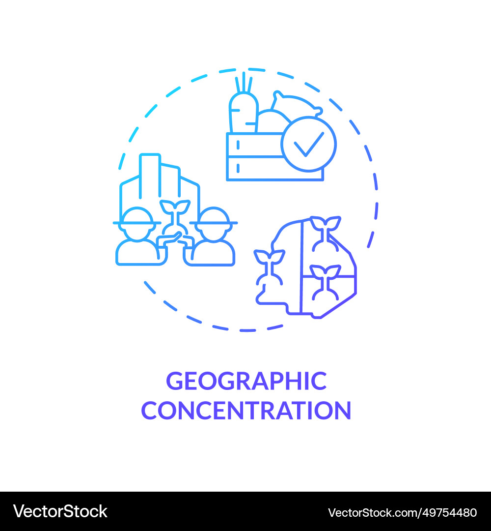 Thin line gradient geographic concentration icon Thin line gradient geographic concentration icon vector image